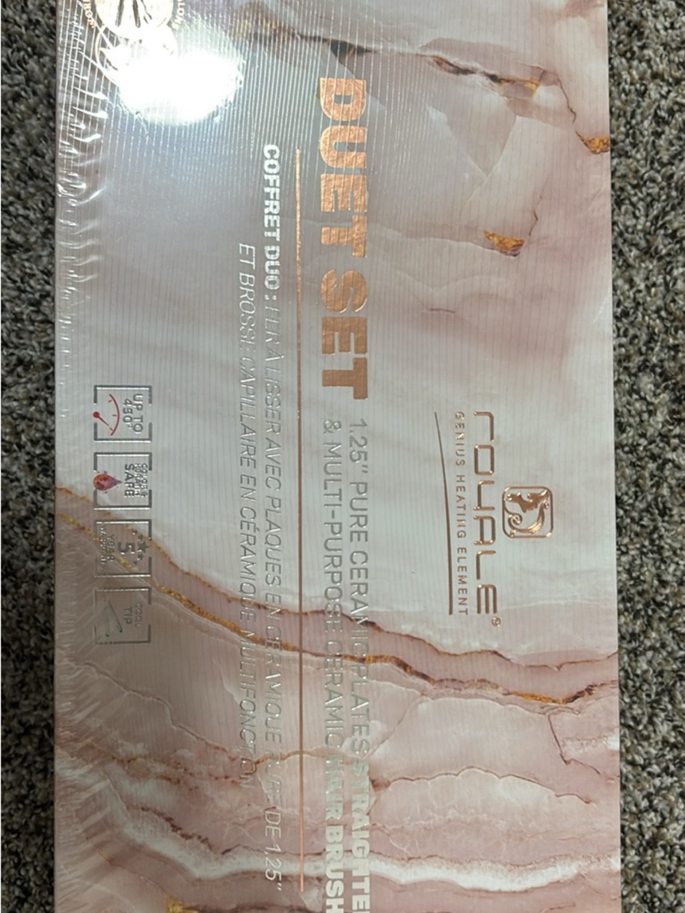 Royale Duet Set Ceramic Hair Styling Tools - Blush Marble